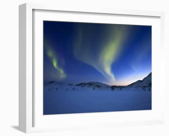 Aurora Borealis over Skittendalen Valley in Troms County, Norway-Stocktrek Images-Framed Photographic Print