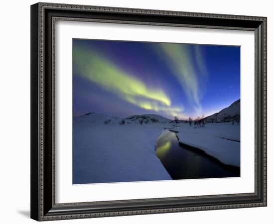 Aurora Borealis over Skittendalen Valley, Troms County, Norway-Stocktrek Images-Framed Photographic Print