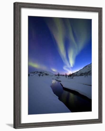 Aurora Borealis over Skittendalen Valley, Troms County, Norway-Stocktrek Images-Framed Photographic Print