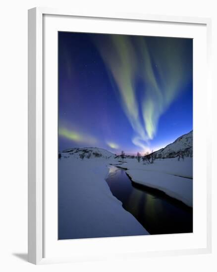 Aurora Borealis over Skittendalen Valley, Troms County, Norway-Stocktrek Images-Framed Photographic Print