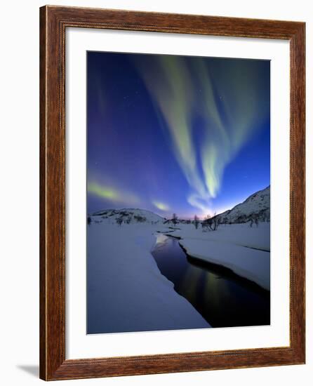 Aurora Borealis over Skittendalen Valley, Troms County, Norway-Stocktrek Images-Framed Photographic Print