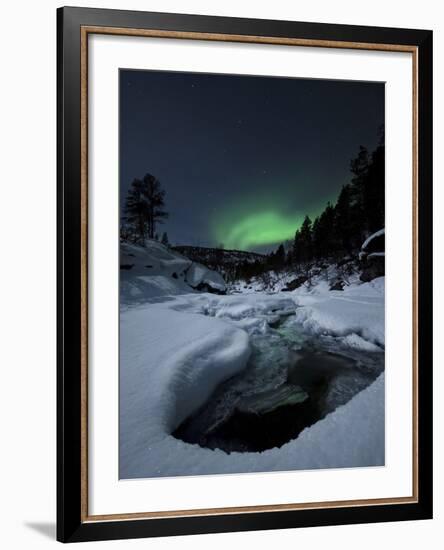 Aurora Borealis over Tennevik River in Norway-Stocktrek Images-Framed Photographic Print