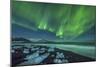 Aurora Borealis over the Ice Beach Near Jokulsarlon, Iceland-null-Mounted Photographic Print