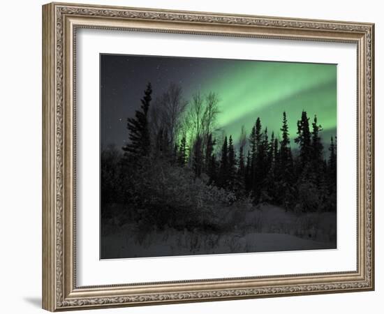 Aurora Borealis Over Vee Lake, Northwest Territories, Canada-Stocktrek Images-Framed Photographic Print