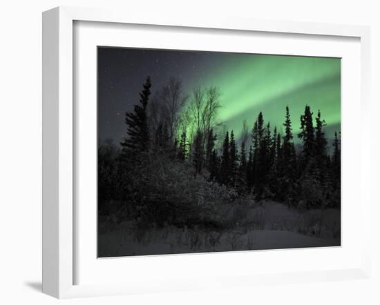 Aurora Borealis Over Vee Lake, Northwest Territories, Canada-Stocktrek Images-Framed Photographic Print