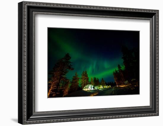 Aurora Borealis (The Northern Lights) over Kakslauttanen Igloo West Village, Saariselka, Finland-Laura Grier-Framed Photographic Print