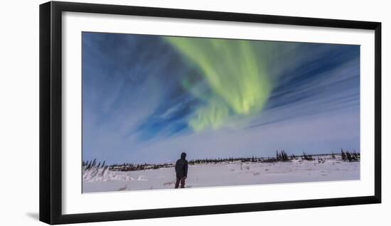 Aurora Borealis under Bright Moonlight in Churchill, Manitoba, Canada-Stocktrek Images-Framed Photographic Print