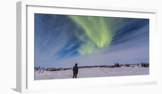 Aurora Borealis under Bright Moonlight in Churchill, Manitoba, Canada-Stocktrek Images-Framed Photographic Print