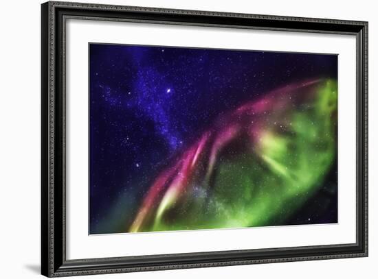 Aurora Borealis with the Milky Way Galaxy.-Arctic-Images-Framed Premium Photographic Print