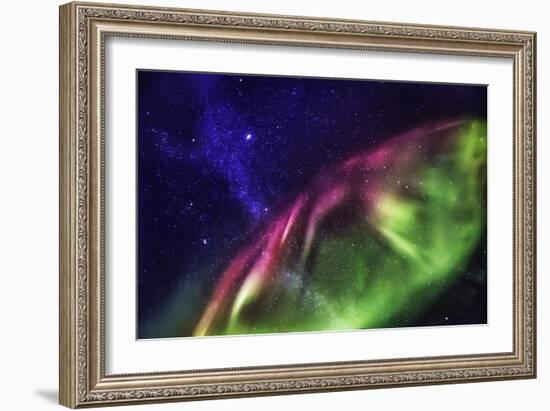 Aurora Borealis with the Milky Way Galaxy.-Arctic-Images-Framed Photographic Print