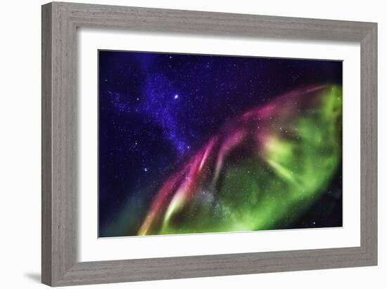 Aurora Borealis with the Milky Way Galaxy.-Arctic-Images-Framed Photographic Print