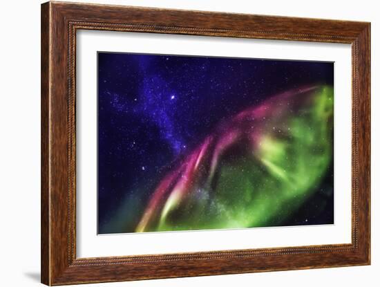 Aurora Borealis with the Milky Way Galaxy.-Arctic-Images-Framed Photographic Print