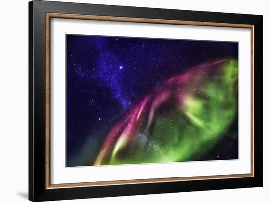 Aurora Borealis with the Milky Way Galaxy.-Arctic-Images-Framed Photographic Print