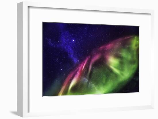 Aurora Borealis with the Milky Way Galaxy.-Arctic-Images-Framed Photographic Print