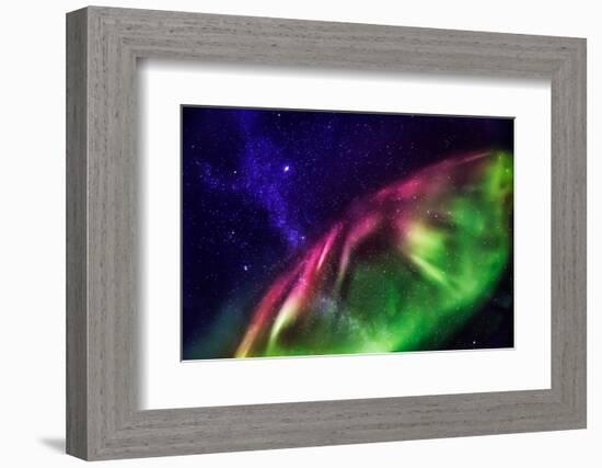 Aurora Borealis with the Milky Way Galaxy.-Arctic-Images-Framed Photographic Print