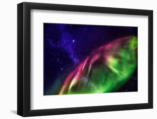 Aurora Borealis with the Milky Way Galaxy.-Arctic-Images-Framed Photographic Print