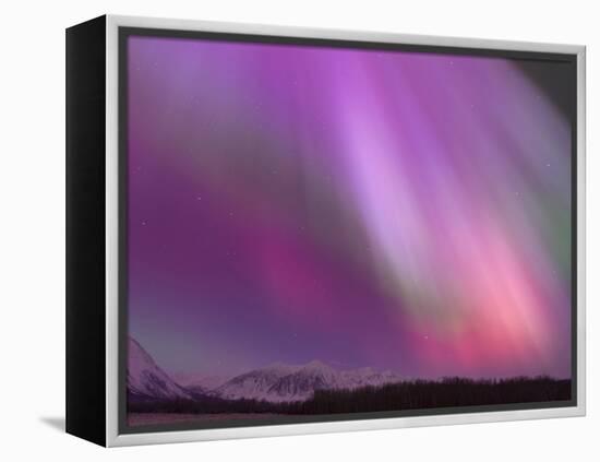 Aurora Borealis, Wrangell Mountains, Alaska, USA-Hugh Rose-Framed Premier Image Canvas