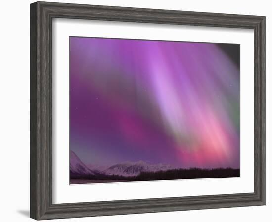 Aurora Borealis, Wrangell Mountains, Alaska, USA-Hugh Rose-Framed Photographic Print