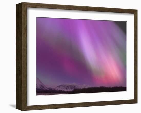 Aurora Borealis, Wrangell Mountains, Alaska, USA-Hugh Rose-Framed Photographic Print