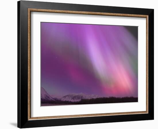 Aurora Borealis, Wrangell Mountains, Alaska, USA-Hugh Rose-Framed Photographic Print