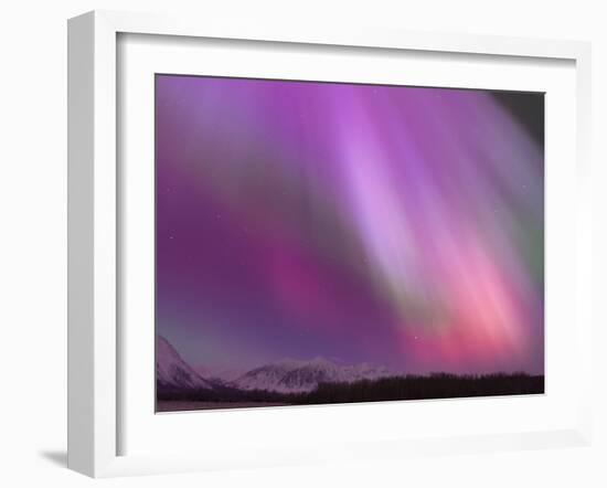 Aurora Borealis, Wrangell Mountains, Alaska, USA-Hugh Rose-Framed Photographic Print
