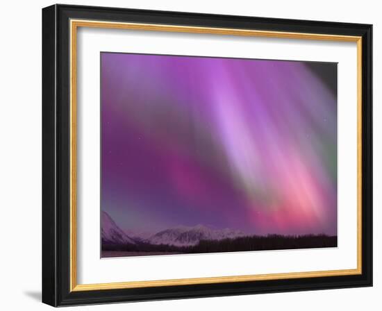 Aurora Borealis, Wrangell Mountains, Alaska, USA-Hugh Rose-Framed Photographic Print