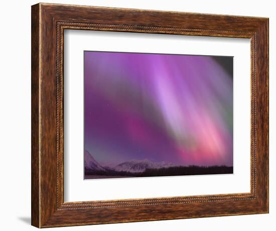 Aurora Borealis, Wrangell Mountains, Alaska, USA-Hugh Rose-Framed Photographic Print