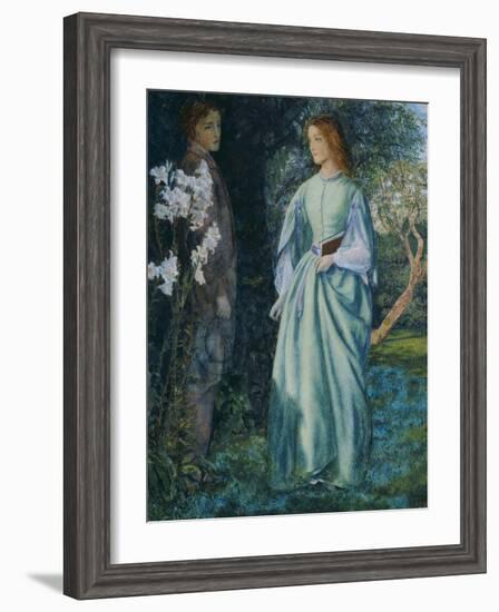 Aurora Leigh's Dismissal of Romney (The Tryst)-Arthur Hughes-Framed Giclee Print