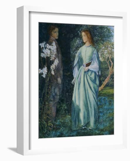 Aurora Leigh's Dismissal of Romney (The Tryst)-Arthur Hughes-Framed Giclee Print