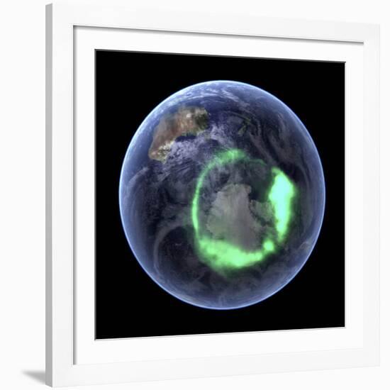 Aurora Over Antarctica, Satellite Image-null-Framed Photographic Print