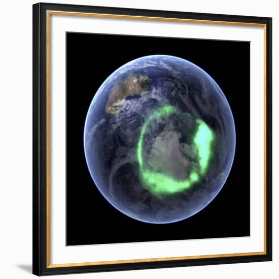 Aurora Over Antarctica, Satellite Image-null-Framed Photographic Print