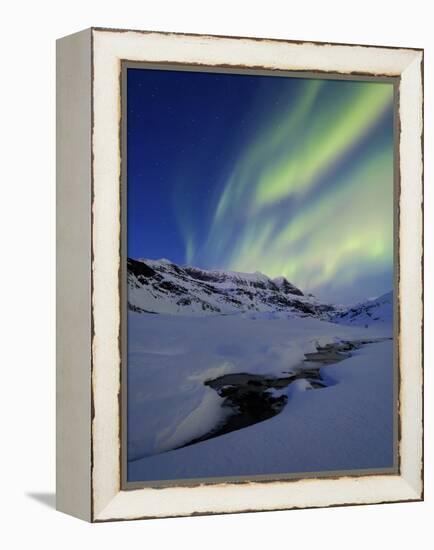 Aurora over Skittendalstinden in Troms County, Norway-Stocktrek Images-Framed Premier Image Canvas