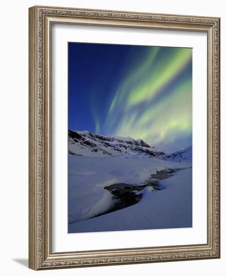 Aurora over Skittendalstinden in Troms County, Norway-Stocktrek Images-Framed Photographic Print