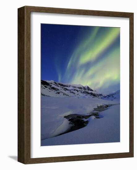 Aurora over Skittendalstinden in Troms County, Norway-Stocktrek Images-Framed Photographic Print