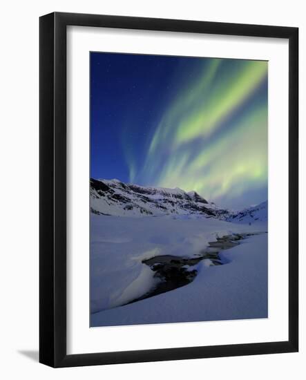 Aurora over Skittendalstinden in Troms County, Norway-Stocktrek Images-Framed Photographic Print