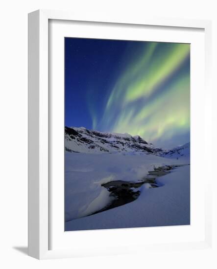 Aurora over Skittendalstinden in Troms County, Norway-Stocktrek Images-Framed Photographic Print