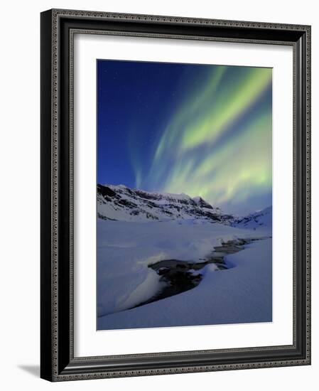 Aurora over Skittendalstinden in Troms County, Norway-Stocktrek Images-Framed Photographic Print