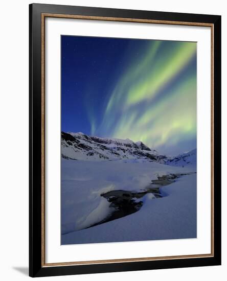 Aurora over Skittendalstinden in Troms County, Norway-Stocktrek Images-Framed Photographic Print