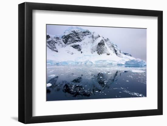 Aurora Passage Antarctica. Ice-Covered Mountain with Reflection-Janet Muir-Framed Photographic Print