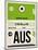 AUS Austin Luggage Tag 1-NaxArt-Mounted Art Print