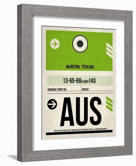 AUS Austin Luggage Tag 1-NaxArt-Framed Art Print