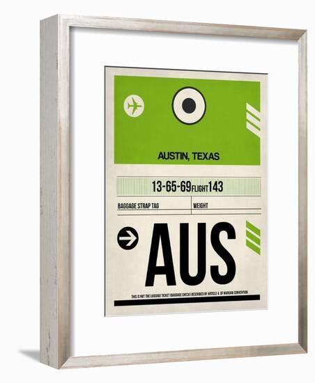 AUS Austin Luggage Tag 1-NaxArt-Framed Art Print