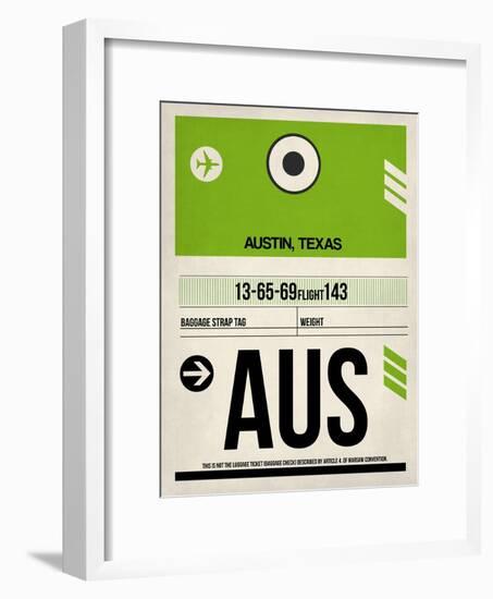 AUS Austin Luggage Tag 1-NaxArt-Framed Art Print