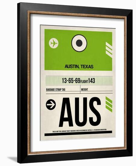 AUS Austin Luggage Tag 1-NaxArt-Framed Art Print