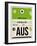 AUS Austin Luggage Tag 1-NaxArt-Framed Art Print