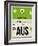 AUS Austin Luggage Tag 1-NaxArt-Framed Art Print