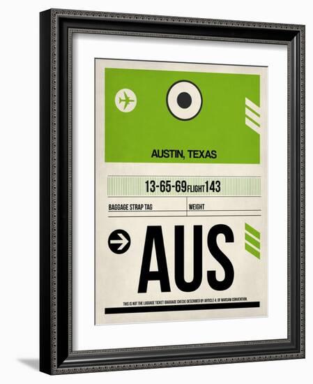 AUS Austin Luggage Tag 1-NaxArt-Framed Art Print