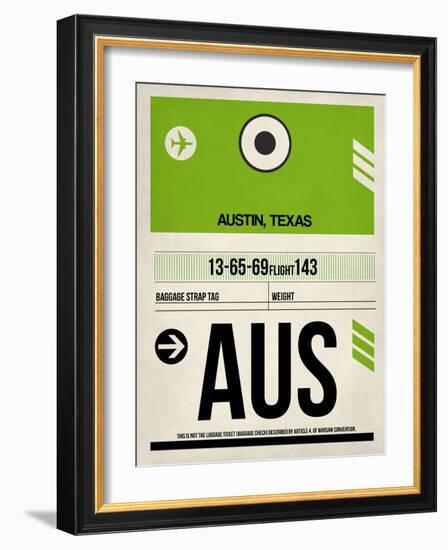 AUS Austin Luggage Tag 1-NaxArt-Framed Art Print