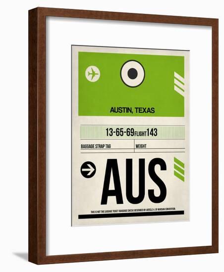 AUS Austin Luggage Tag 1-NaxArt-Framed Art Print