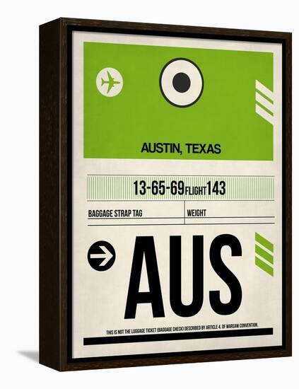 AUS Austin Luggage Tag 1-NaxArt-Framed Stretched Canvas